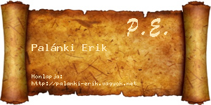 Palánki Erik névjegykártya